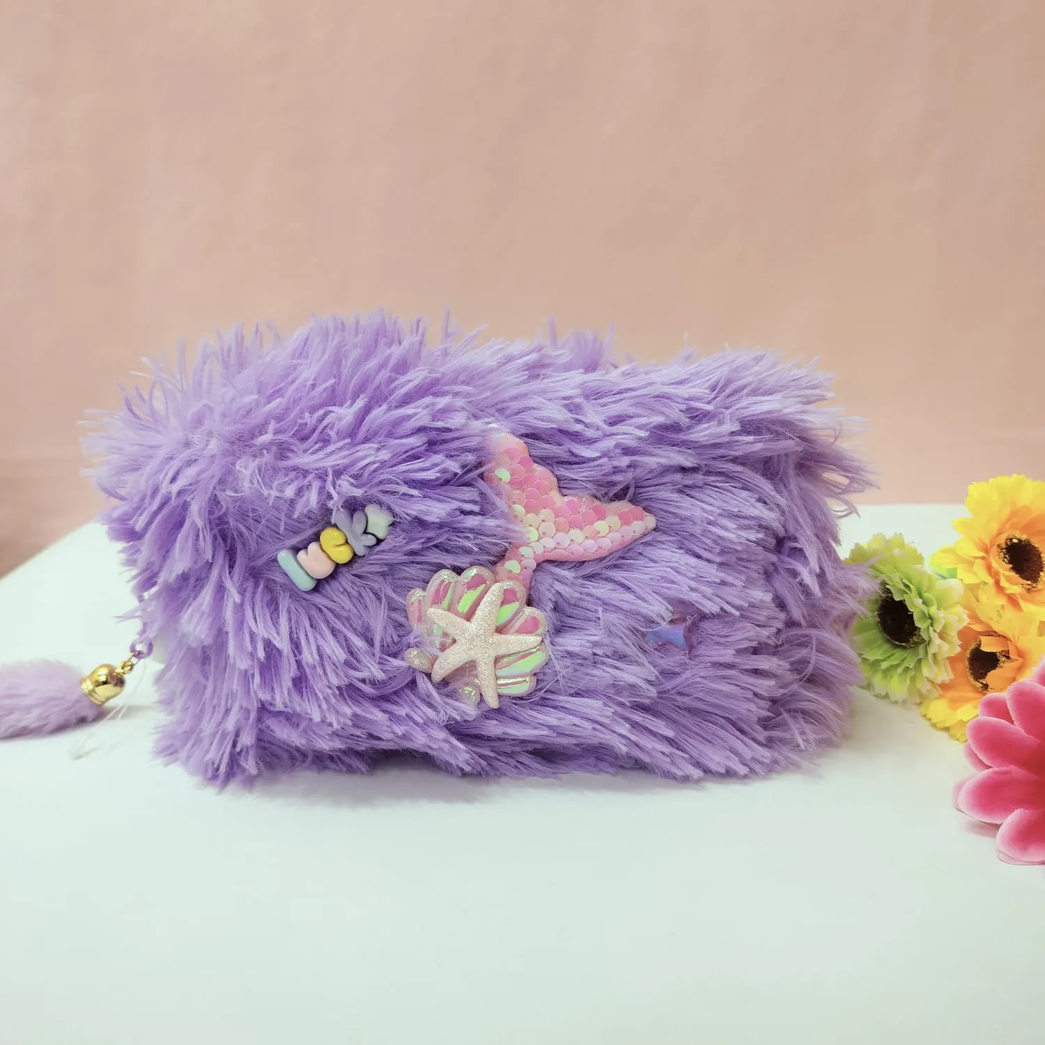 Soft Cotton  And  Furr Pouch