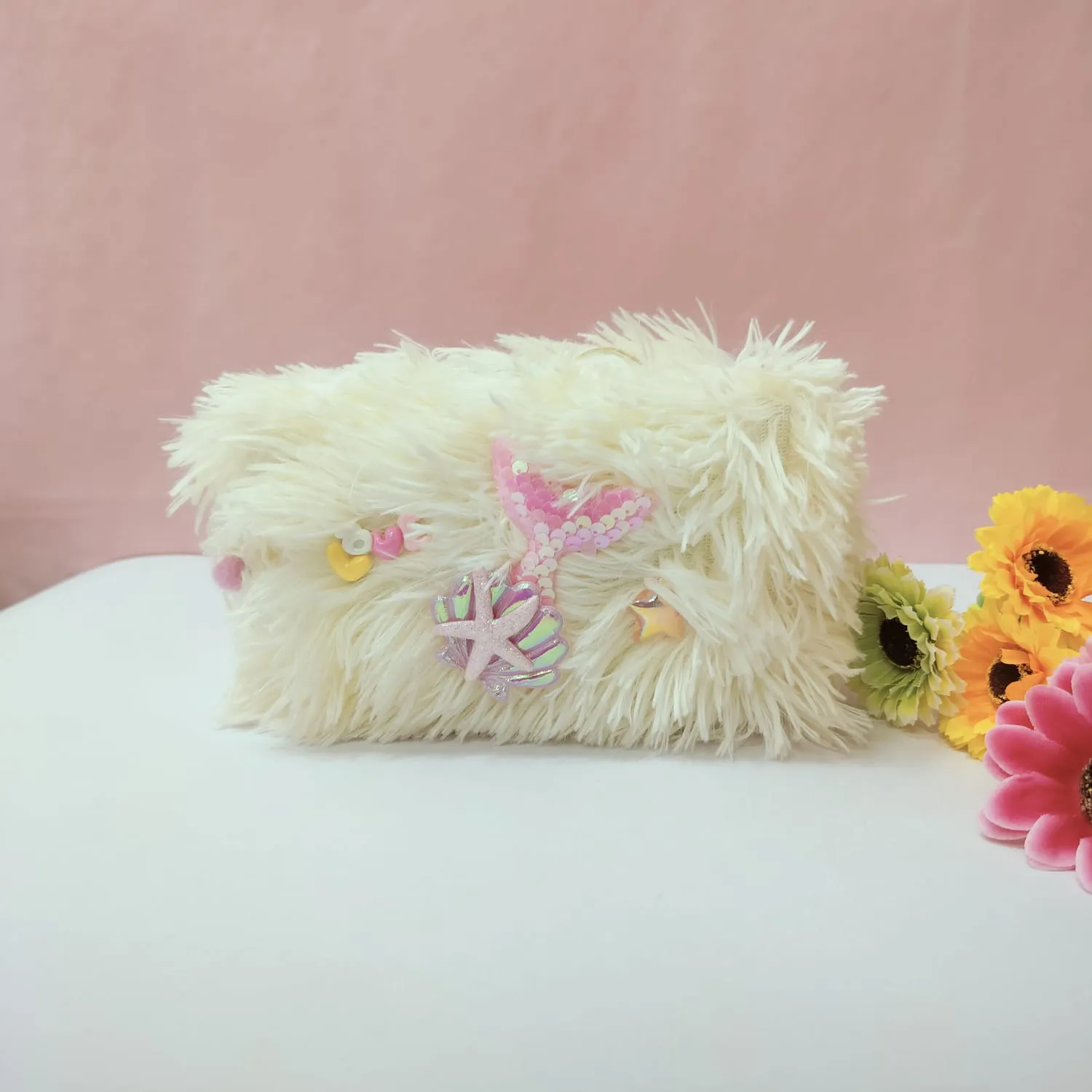 Soft Cotton  And  Furr Pouch