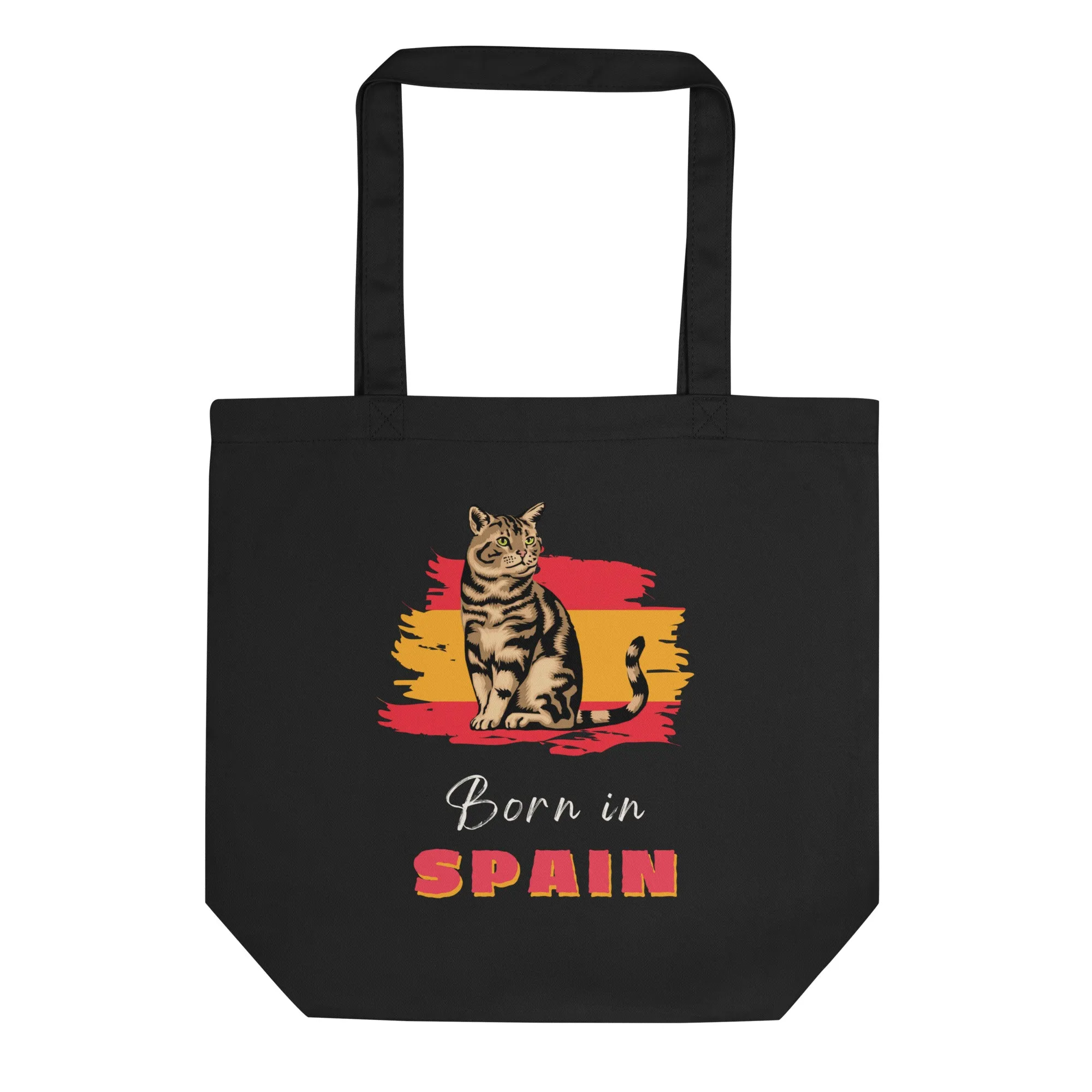 Spanish flag and cat, Eco Tote Bag