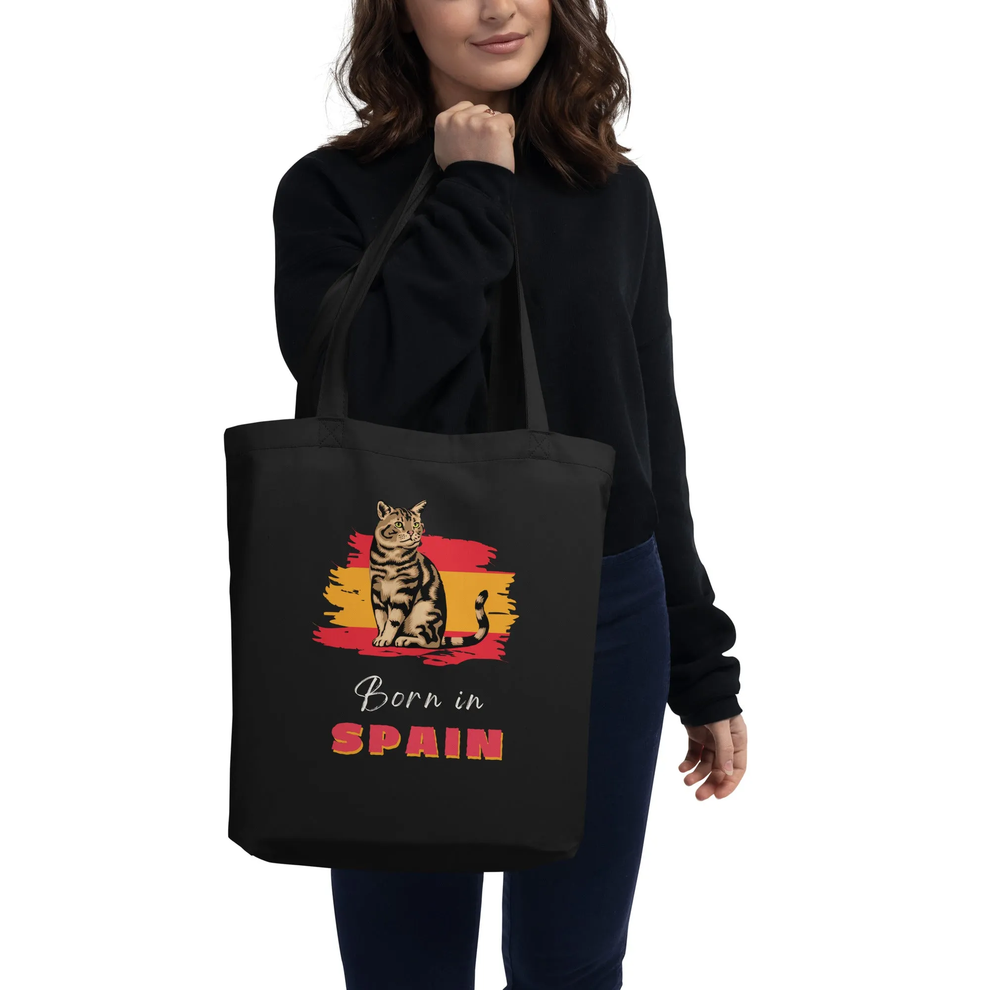 Spanish flag and cat, Eco Tote Bag