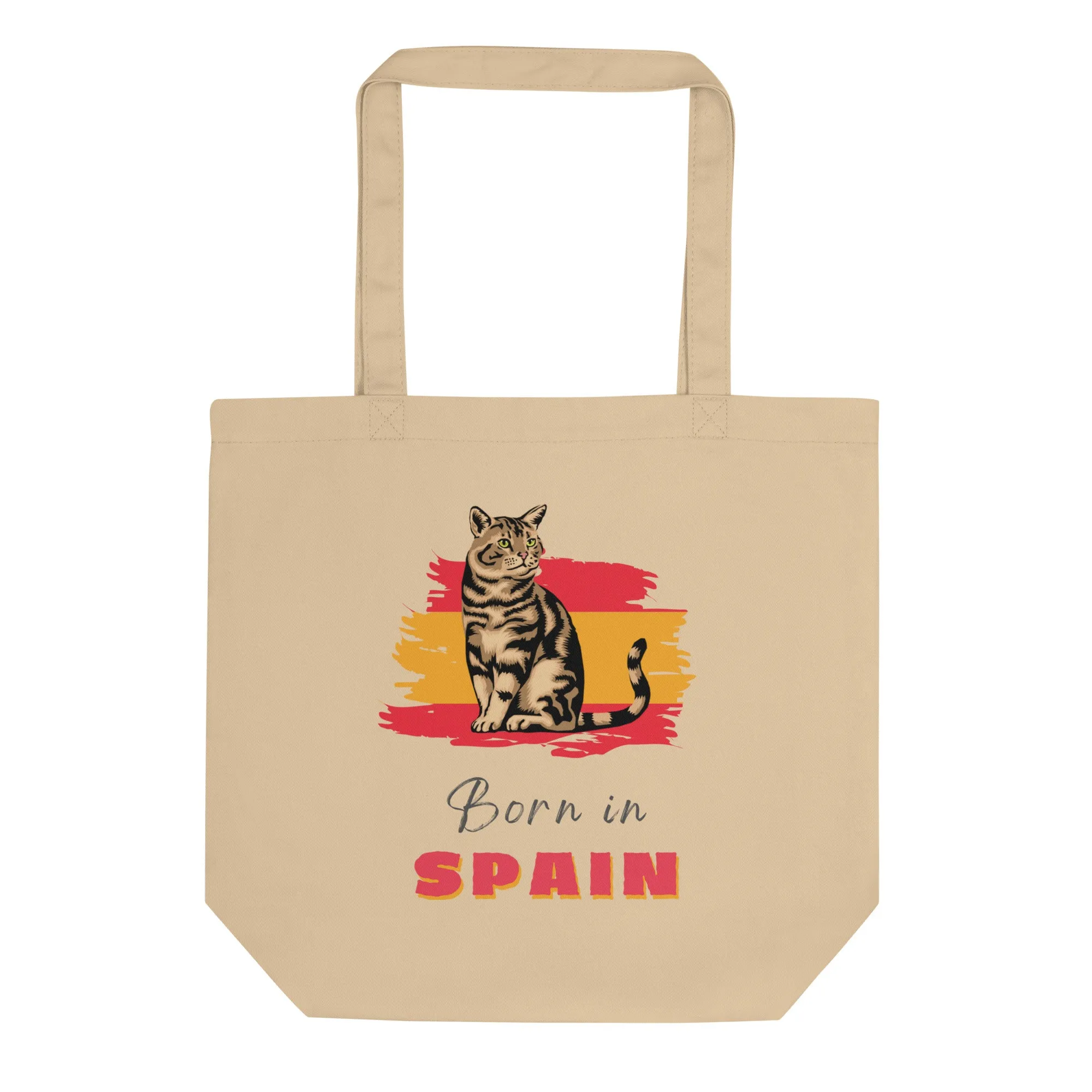 Spanish flag and cat, Eco Tote Bag