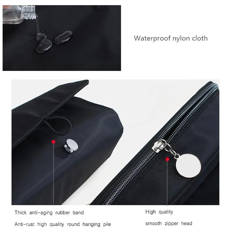 Stylish Foldable Women's Waterproof Nylon Cosmetic Bag