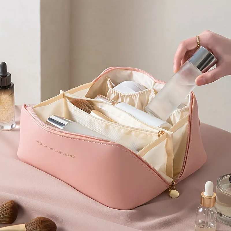 Stylish PU Cosmetic Bag Portable Makeup Storage Solution