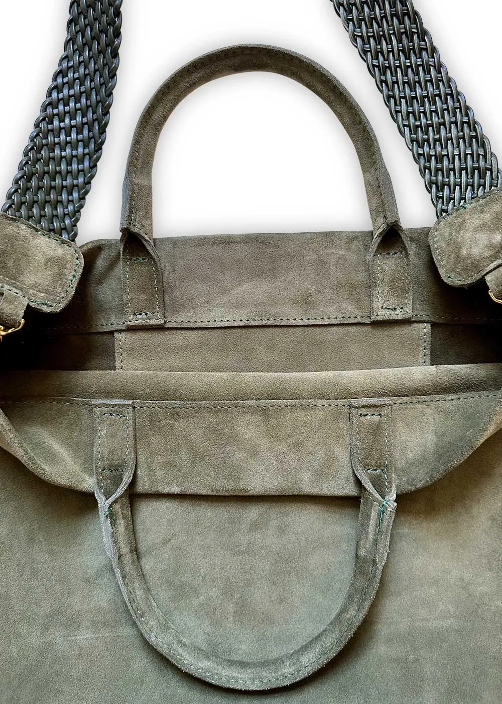 Suede Tote, Kombu Green