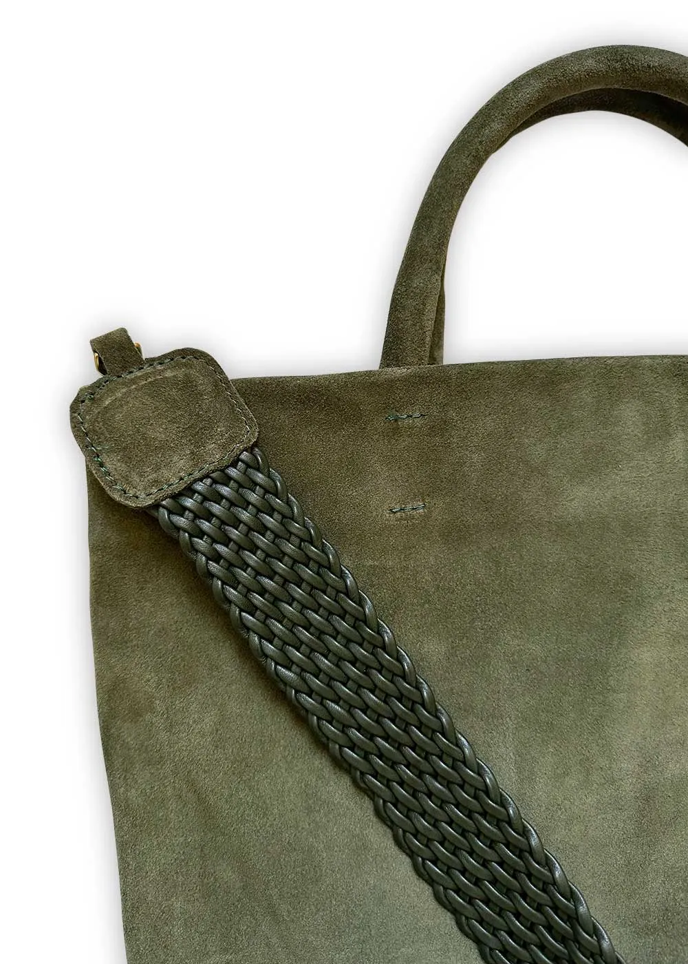 Suede Tote, Kombu Green