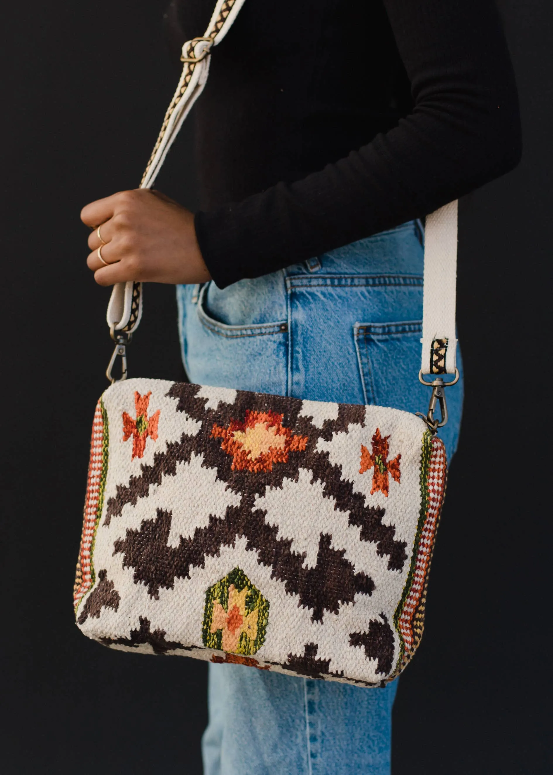 Tan & Brown Aztec Crossbody