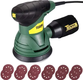 TECCPO Orbital Sander, 14000 RPM Random Orbital Sander, 350W, 12 Pcs Sand Papers, High Performance Dust Collector with Dust Collection Bag, Portable and Ideal for DIY - TARS22P