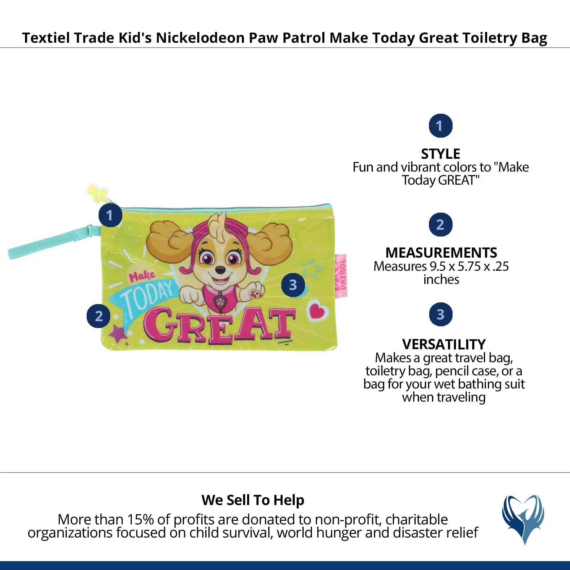 Textiel Trade Kid's Nickelodeon Paw Patrol Make Today Great Toiletry Bag