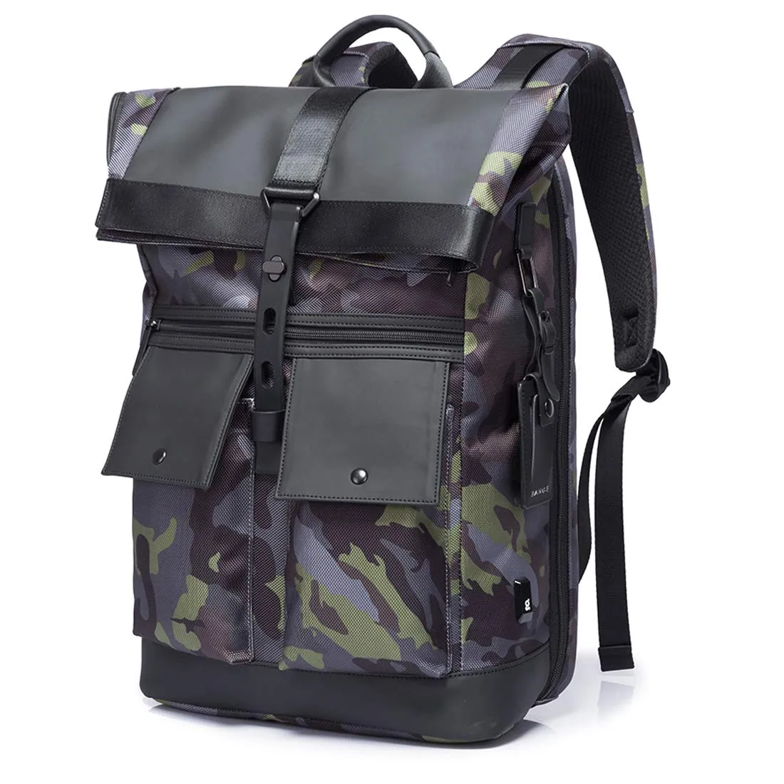 THE CLOWNFISH Water Resistant 30 L Polyester Anti theft Foldable Business Travel 15.6 inch Laptop Backpack (Camouflage-Green)