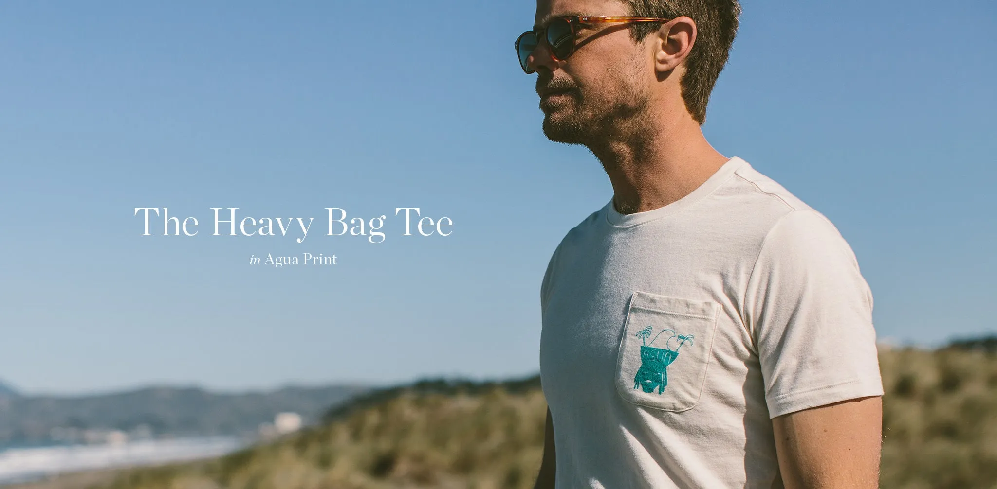 The Heavy Bag Tee in Agua Print