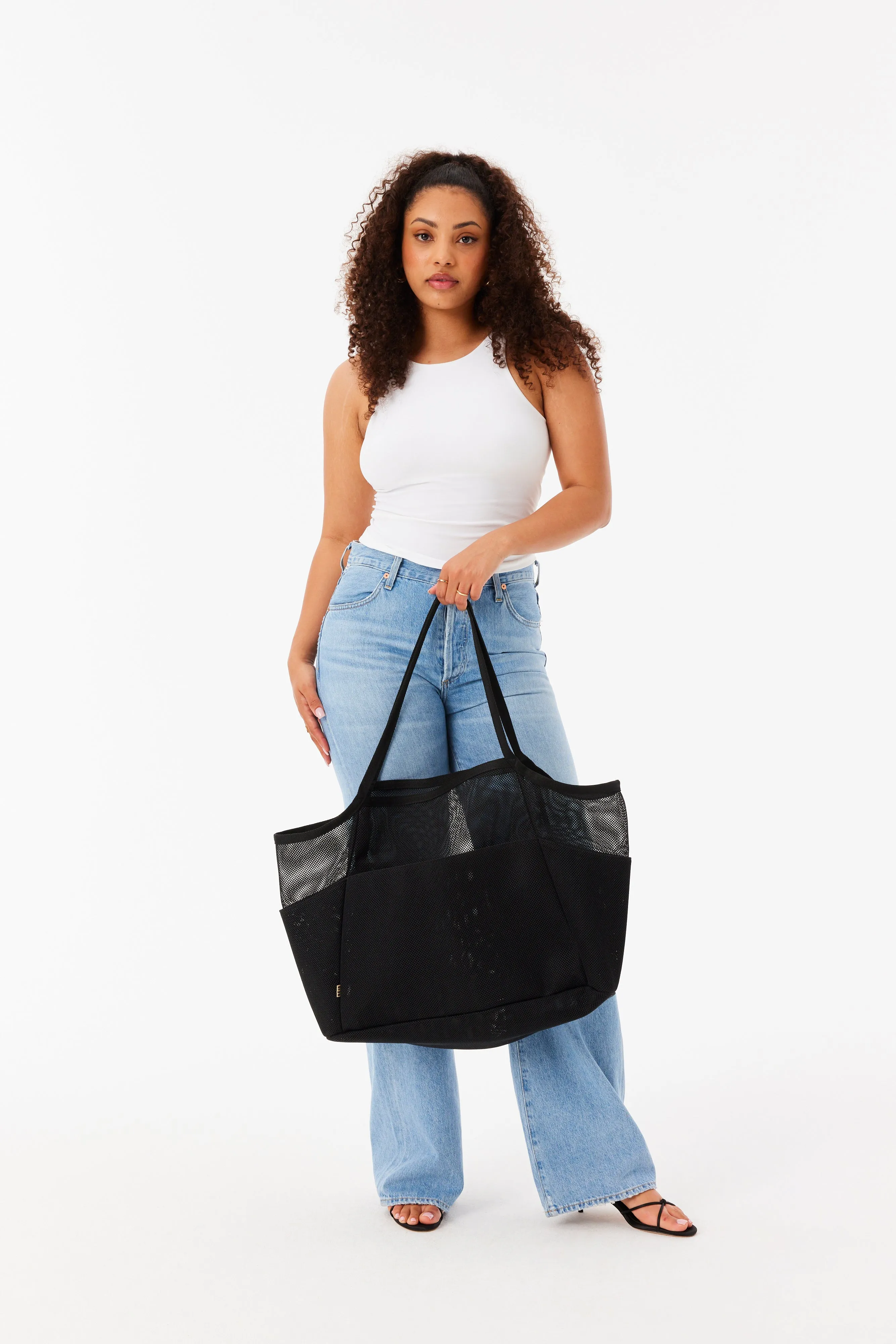 The Mesh Beach Tote in Black