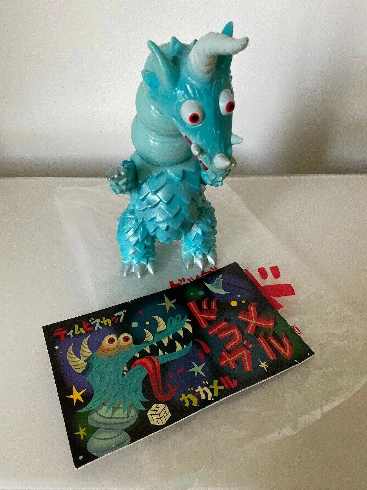 Tim Biskup X Gargamel Dragamel Sofubi Kaiju Light-Blue Edition Soft Vinyl Art Toy