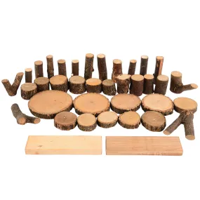 Tree Blocks with Bark | 36-Piece Eco-Friendly Set