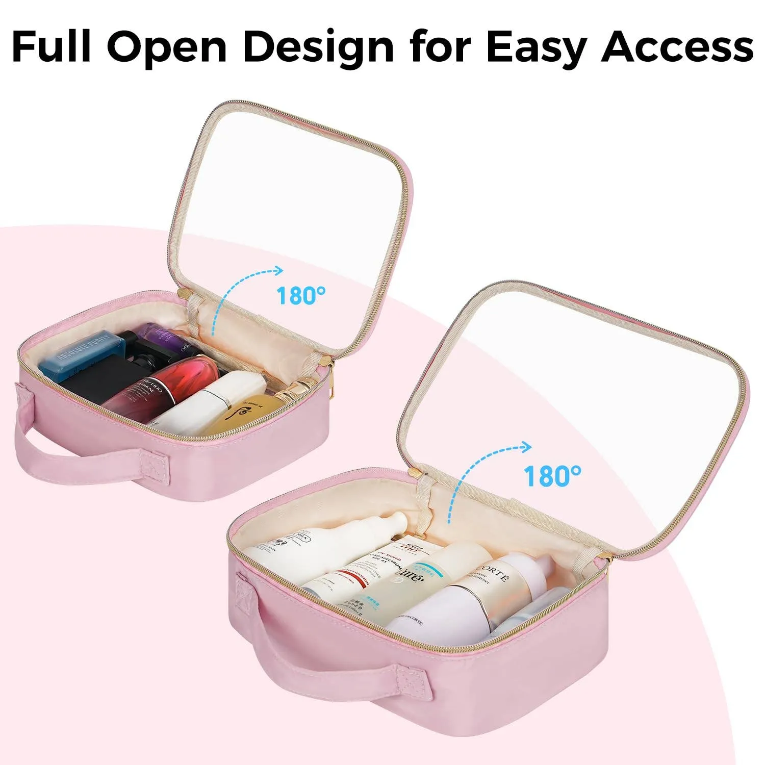 TSA Approved Clear Makeup Bag Cosmetic Pouch with Handle - WF5189