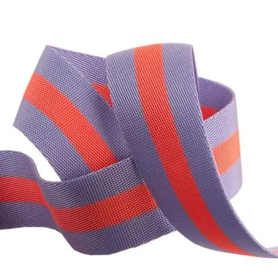 Tula Pink Webbing - Lavender with Neon Peach