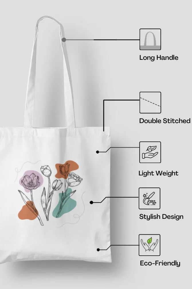 Tulip Spring Flowers Zipper Tote Bag