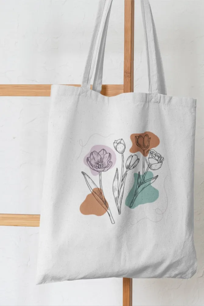 Tulip Spring Flowers Zipper Tote Bag