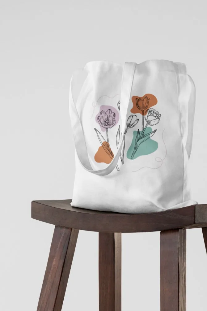 Tulip Spring Flowers Zipper Tote Bag