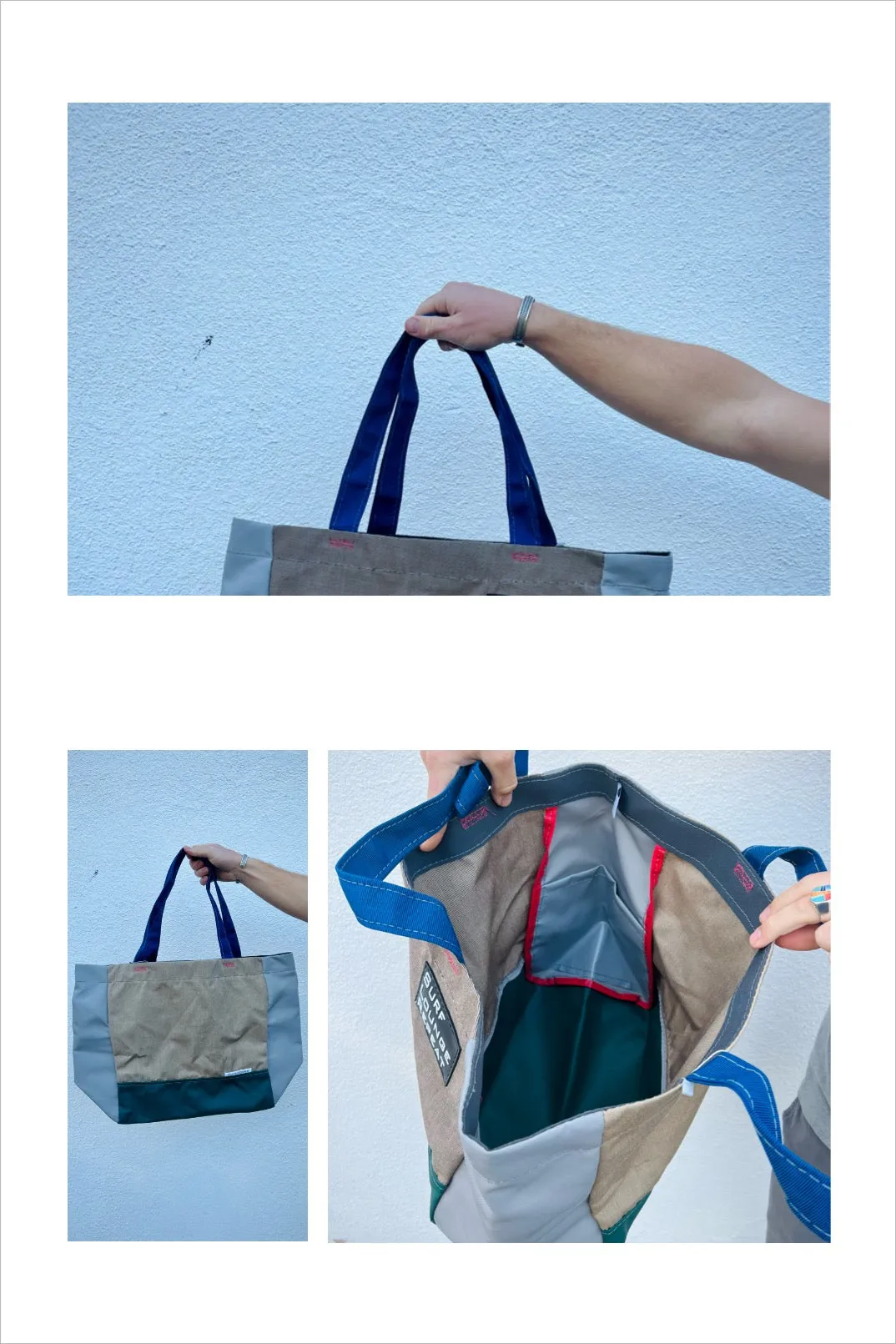 Upcycled Beach Bag Long Handle