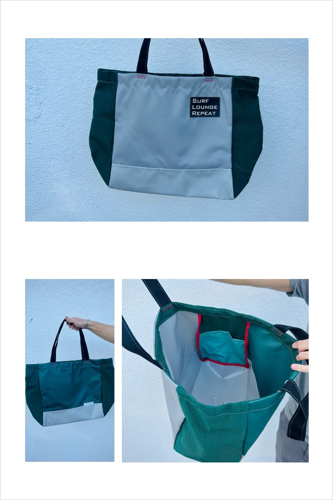 Upcycled Beach Bag Long Handle