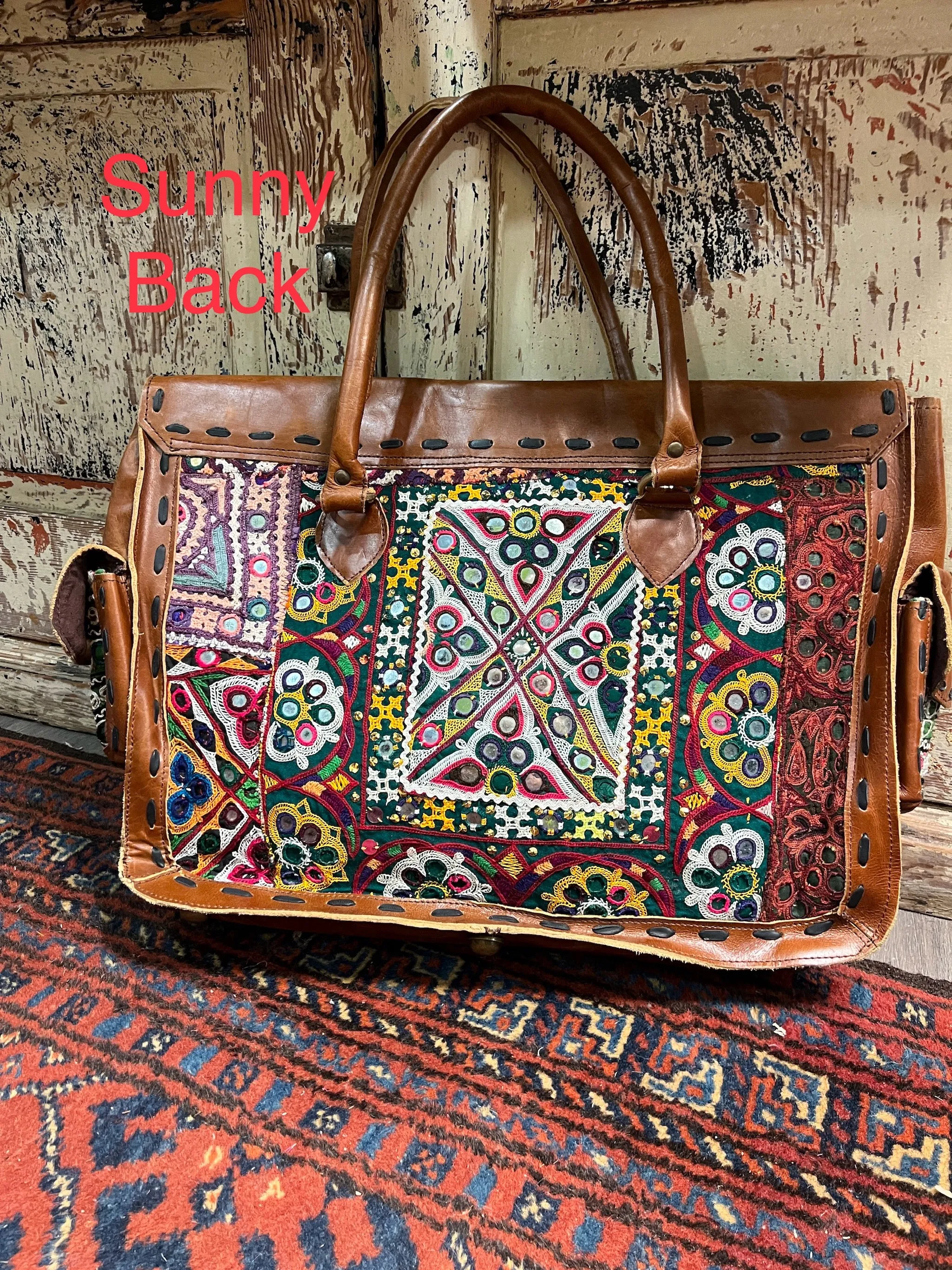 Upcycled Embroidered Doctor Market Bag by Kantha Bae