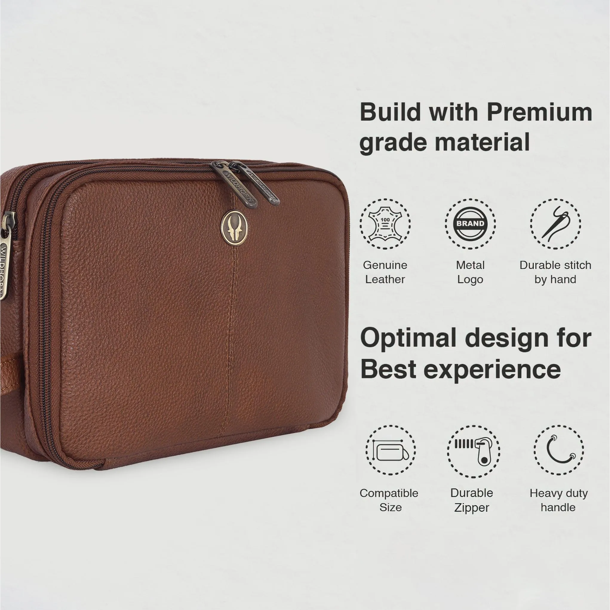 VANCOUVER Leather Toiletry Bag For Men & Women