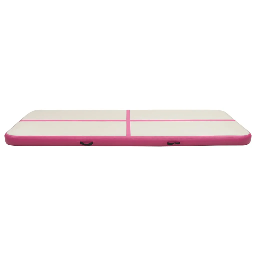 vidaXL Inflatable Gymnastics Mat with Pump 400x100x15 cm PVC Pink