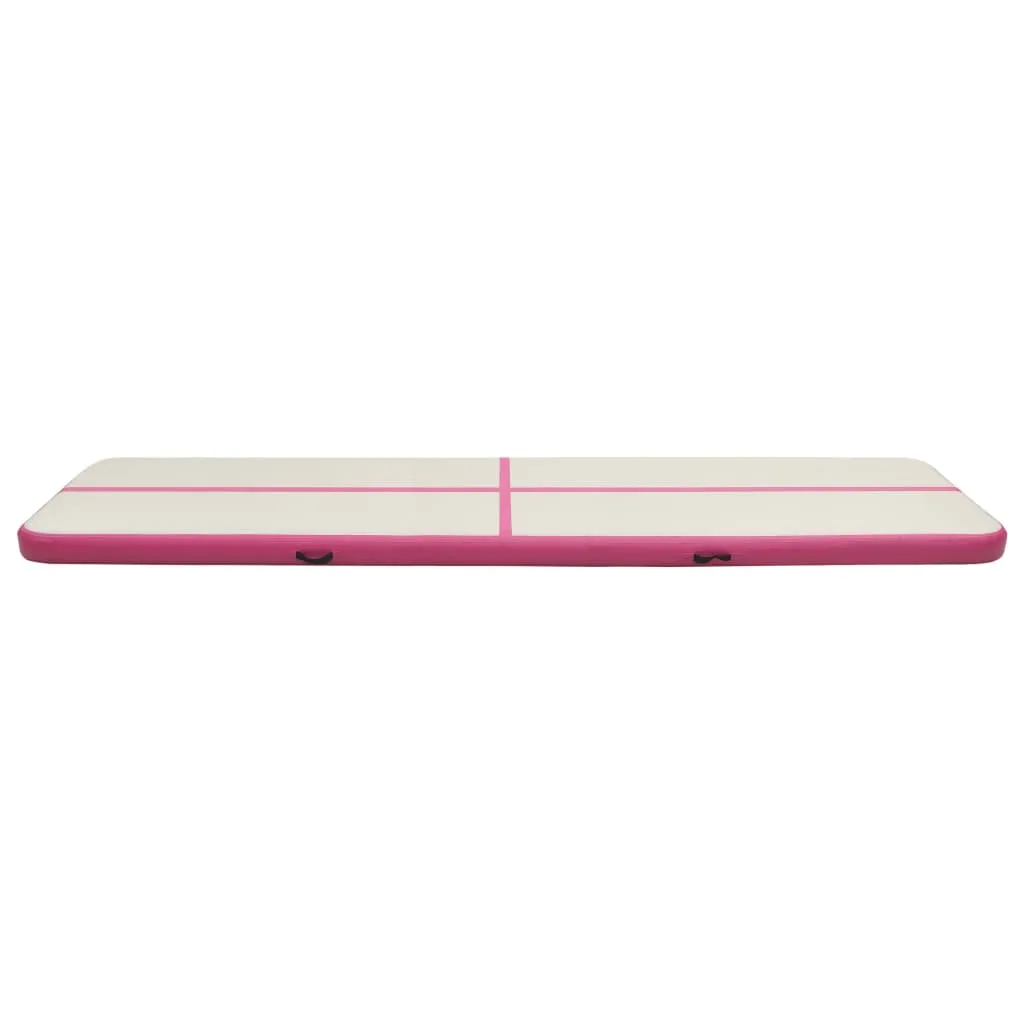 vidaXL Inflatable Gymnastics Mat with Pump 700x100x20 cm PVC Pink