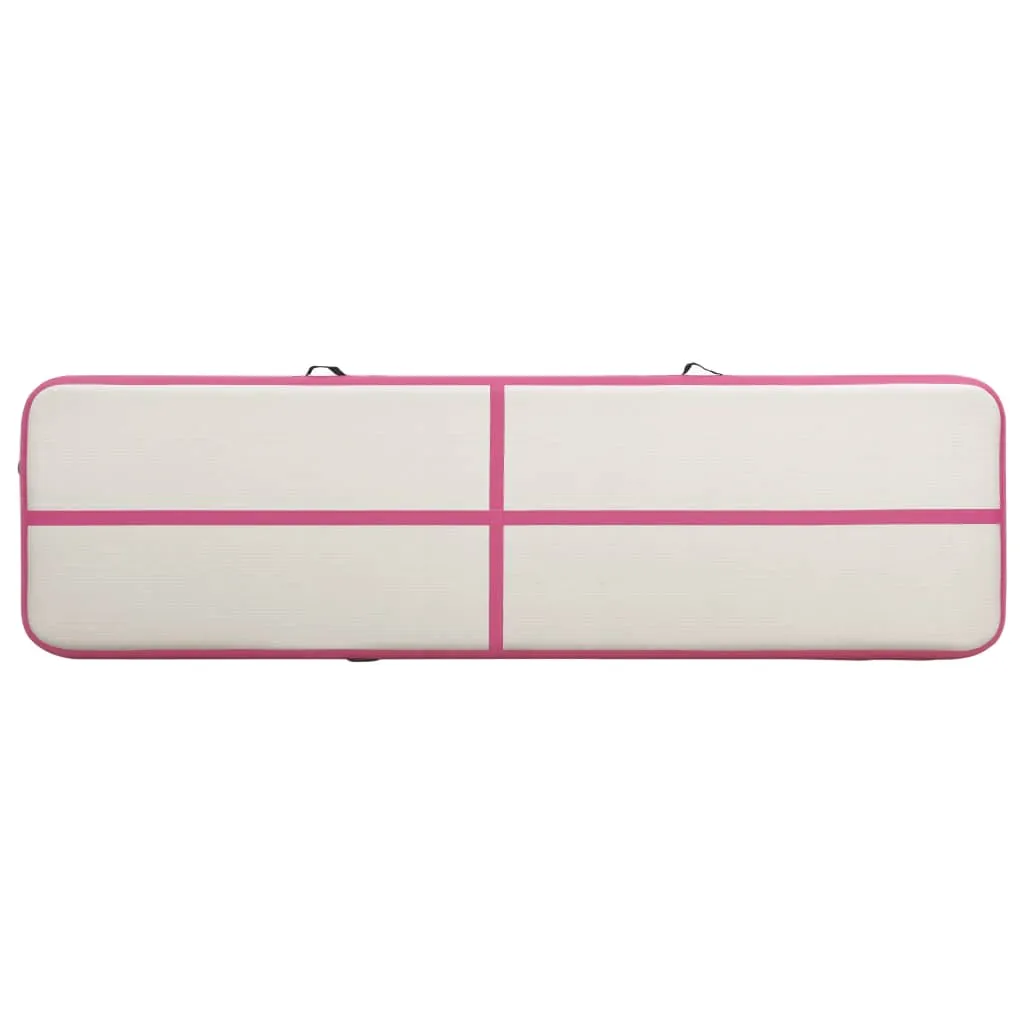 vidaXL Inflatable Gymnastics Mat with Pump 700x100x20 cm PVC Pink