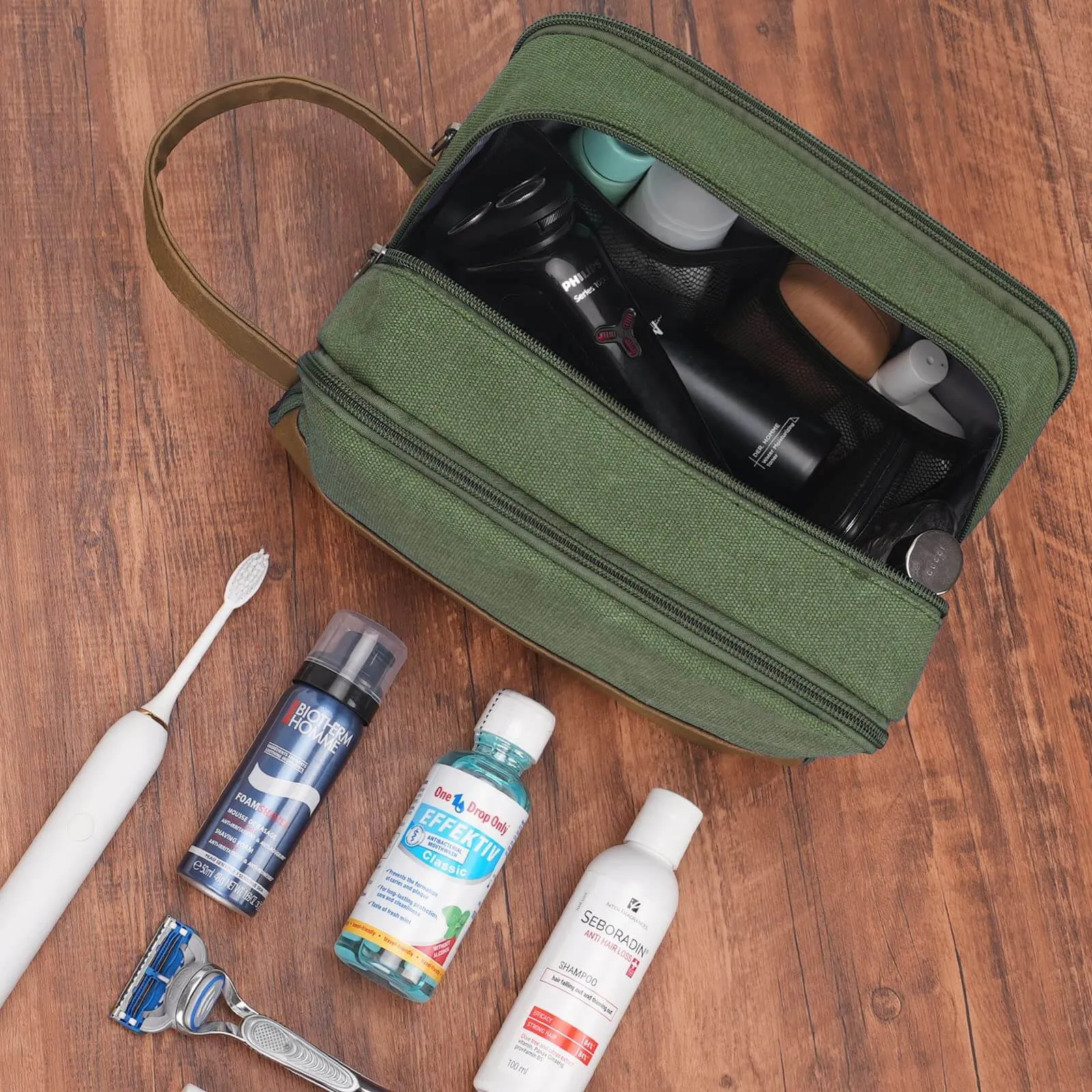 WANDF Canvas Travel Toiletry Bag Mens