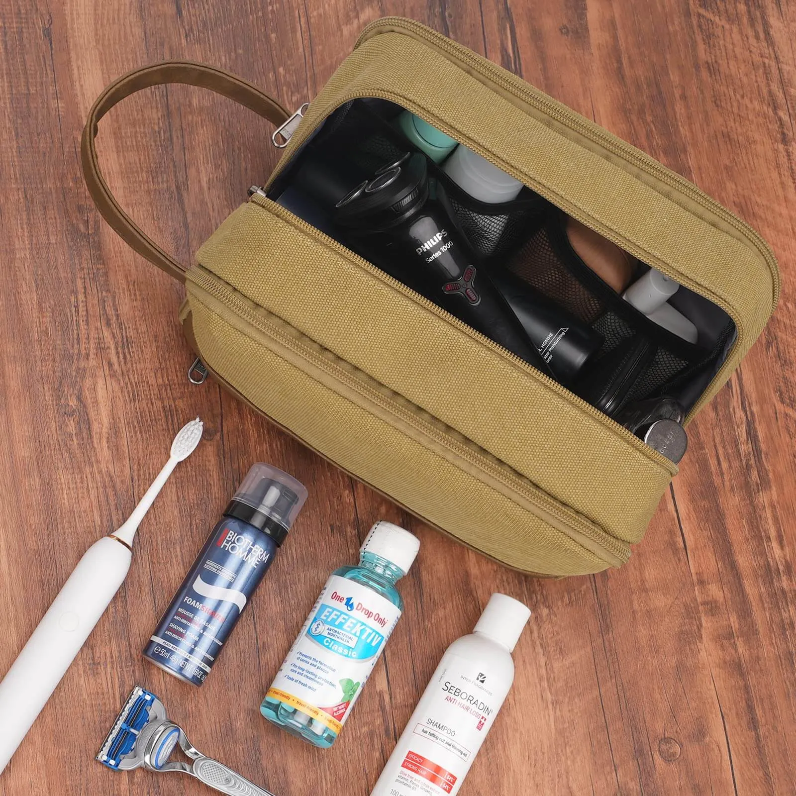 WANDF Canvas Travel Toiletry Bag Mens