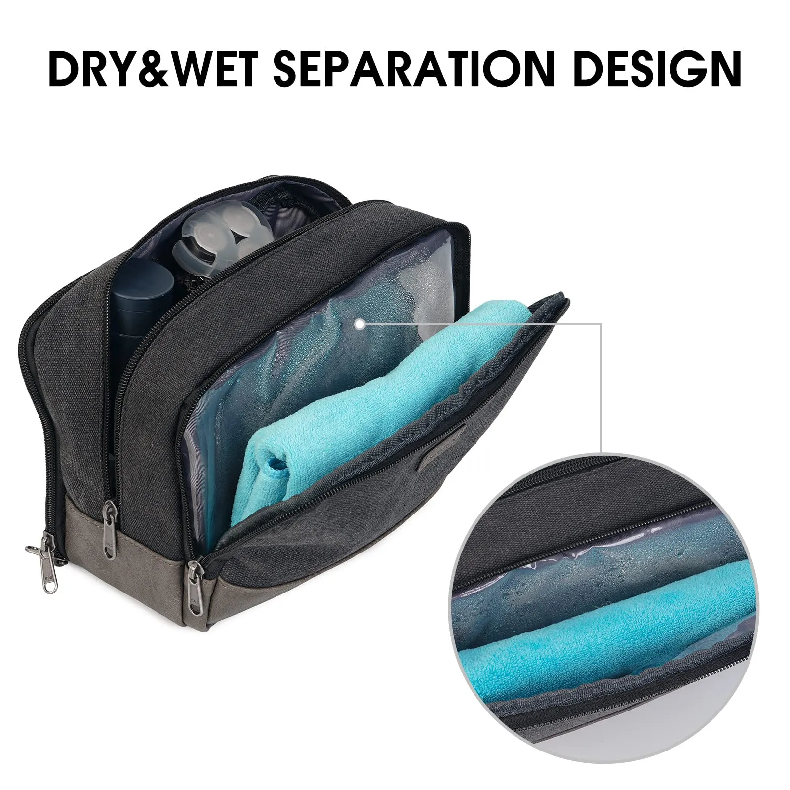 WANDF Canvas Travel Toiletry Bag Mens