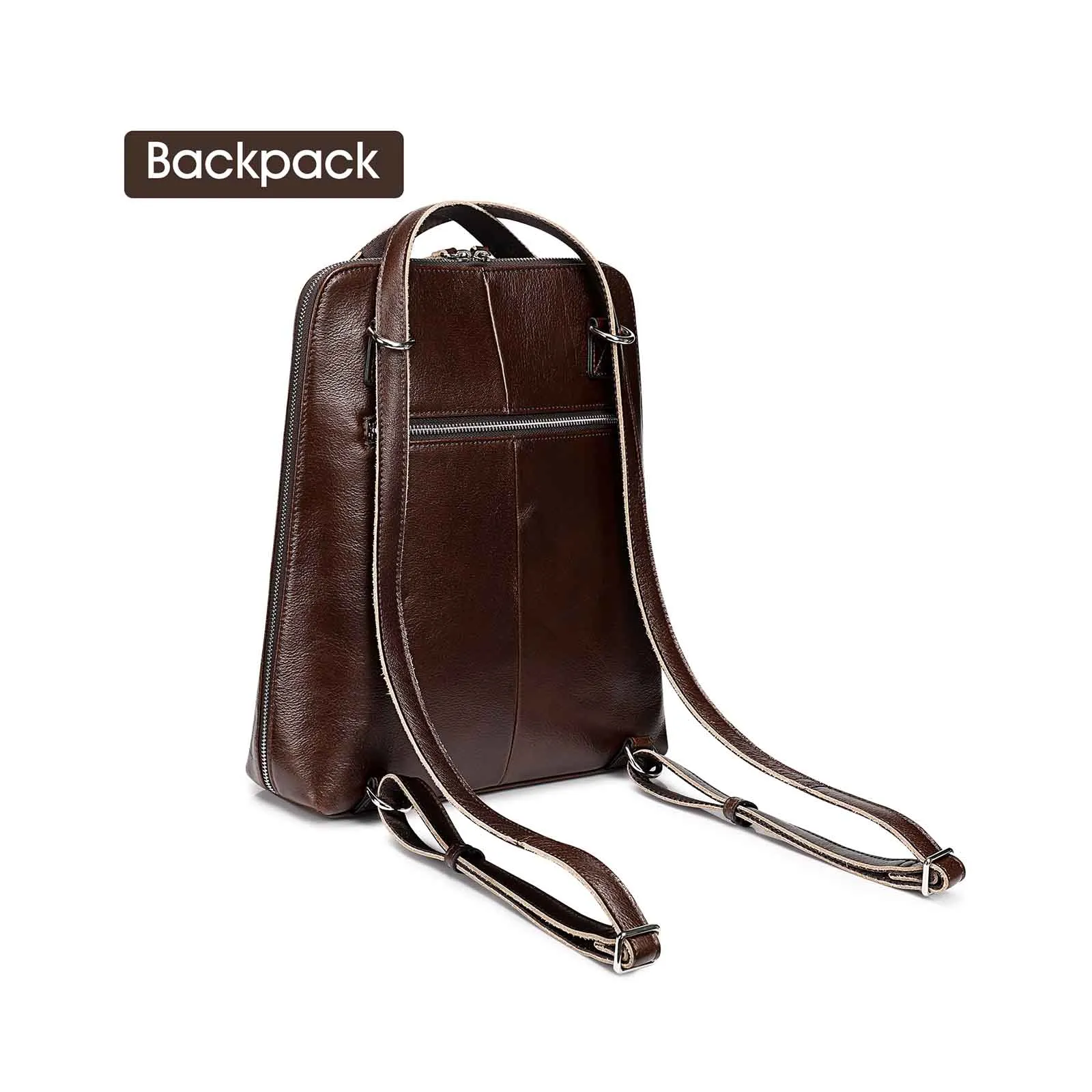 Waterproof Leather School Backpack