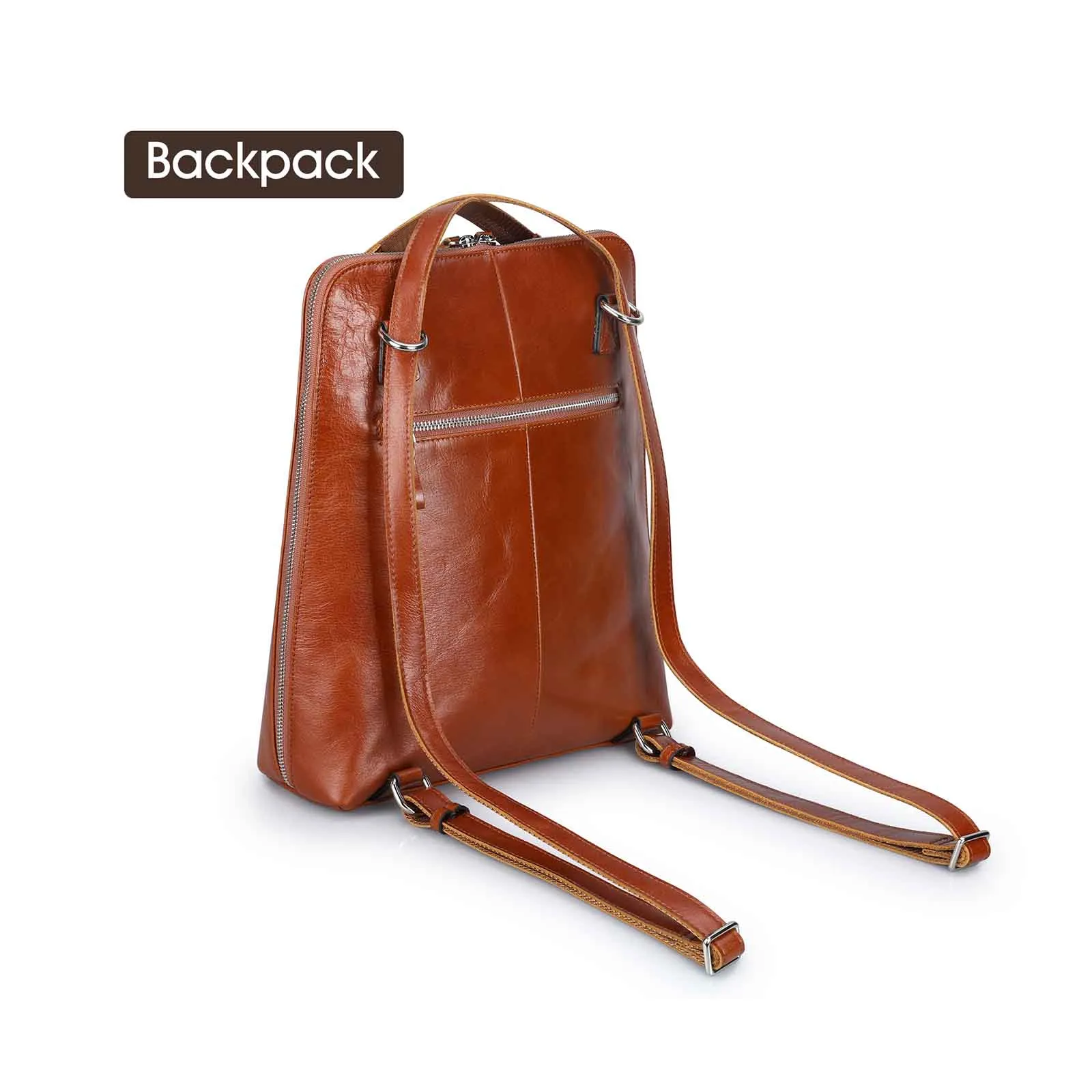 Waterproof Leather School Backpack