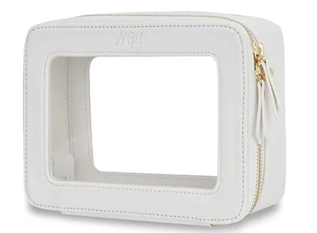 White NGIL Clear Faux Leather Toiletry Bag