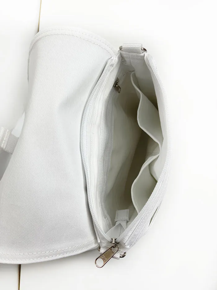 White Waterproof Rucksack, Minimalist Slim Backpack