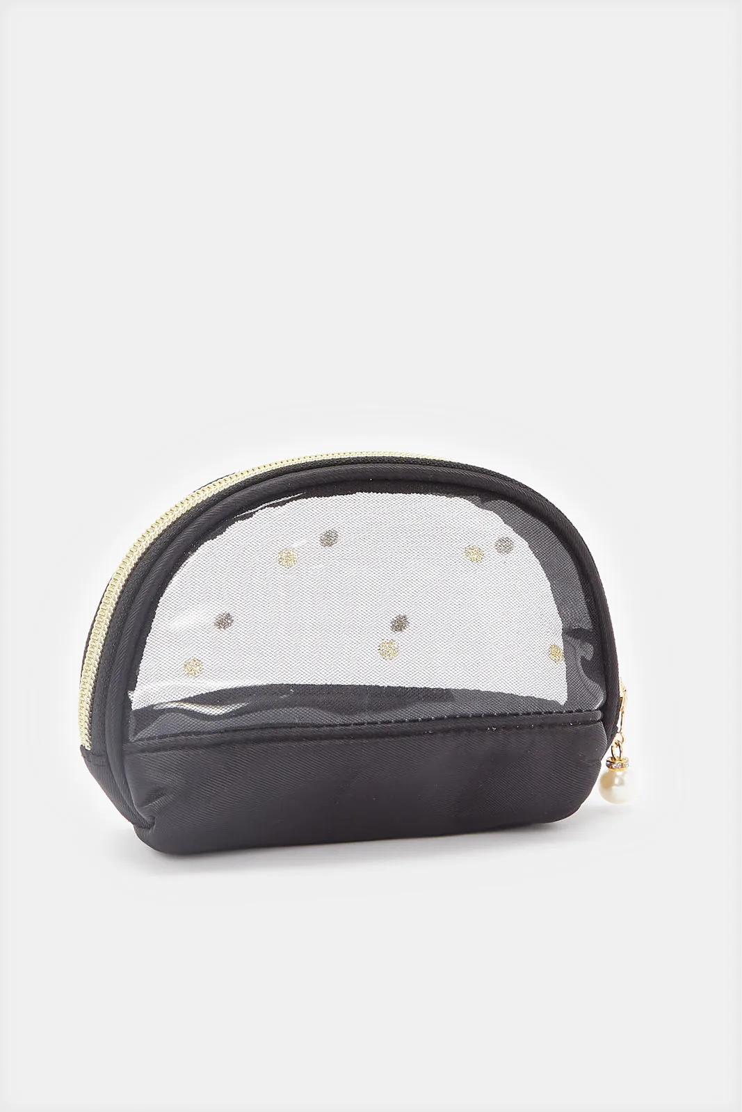 Women Black Cosmetic Pouch Bag