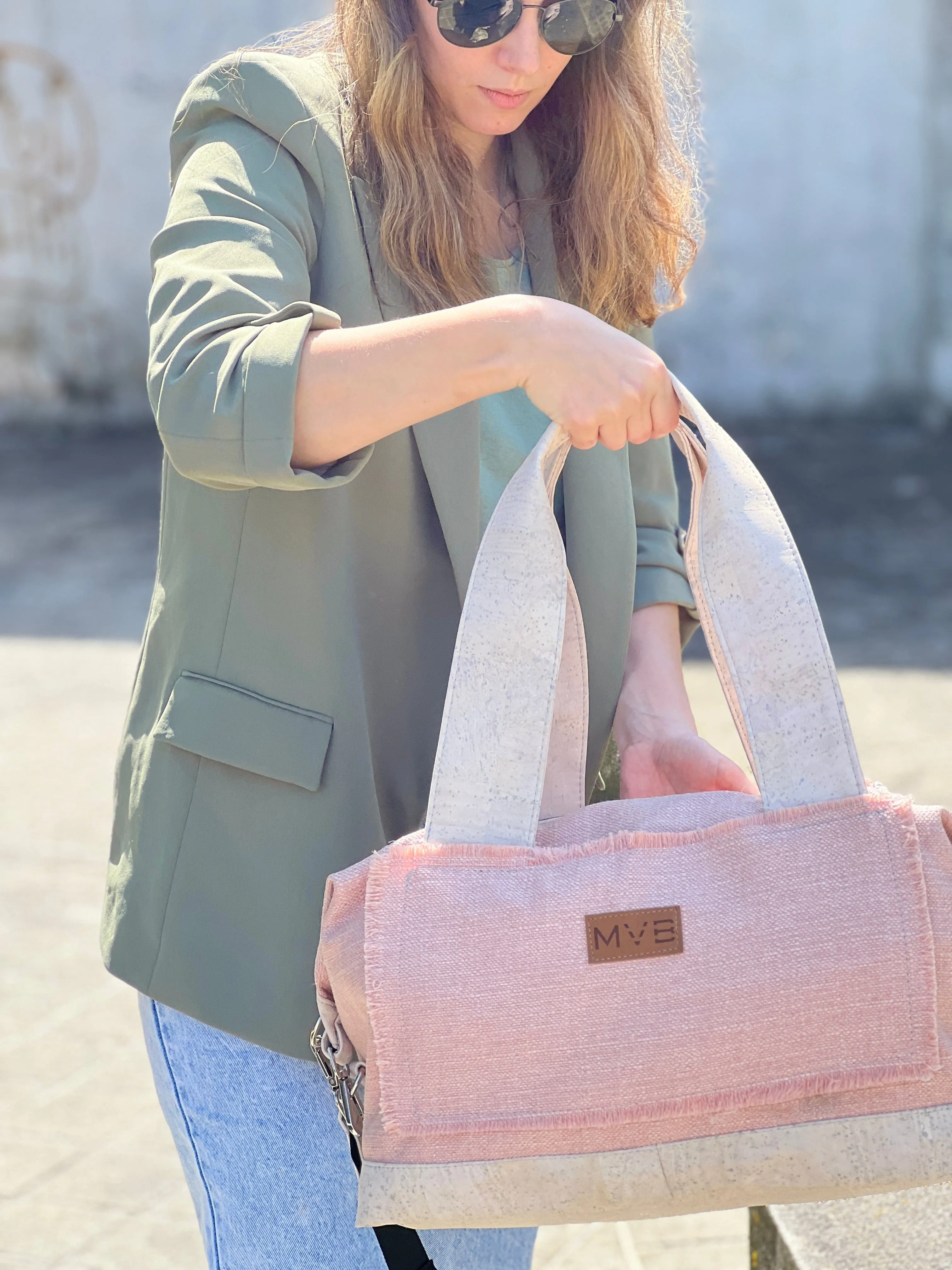 Women's Weekend Summer Cork Bag | Soft Pink