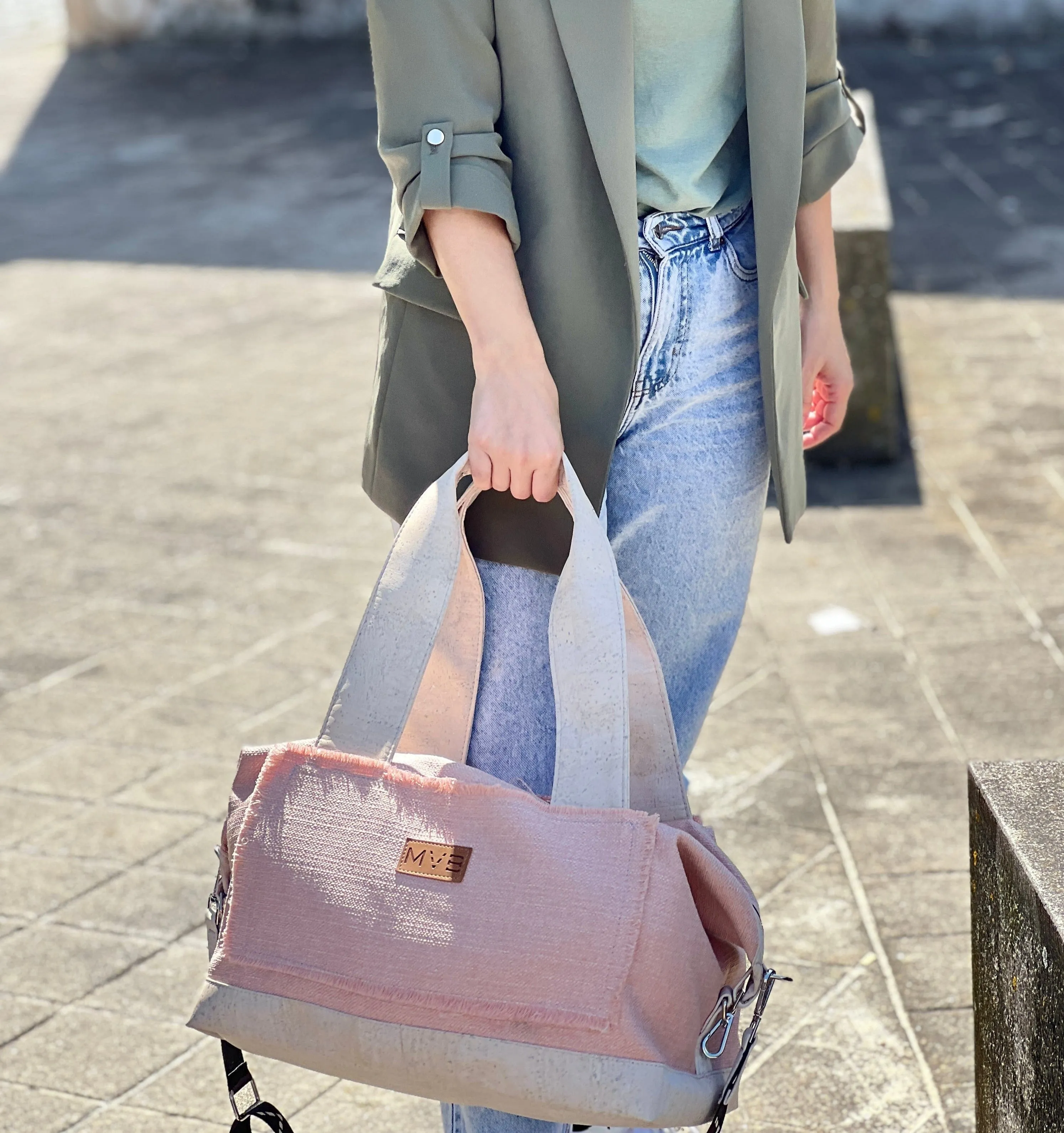 Women's Weekend Summer Cork Bag | Soft Pink