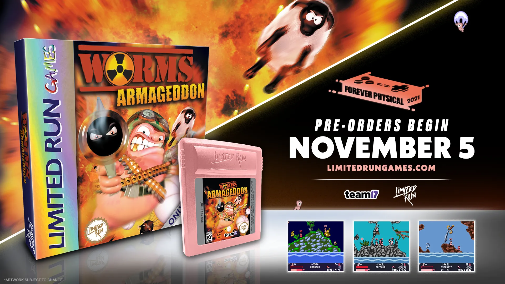 Worms Armageddon (GBC) Gameboy Color Limited Run