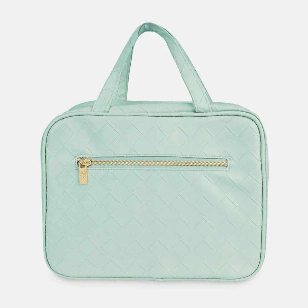 Woven Hanging Cosmetic Bag | Teal