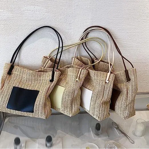 Woven Straw Tote Bag