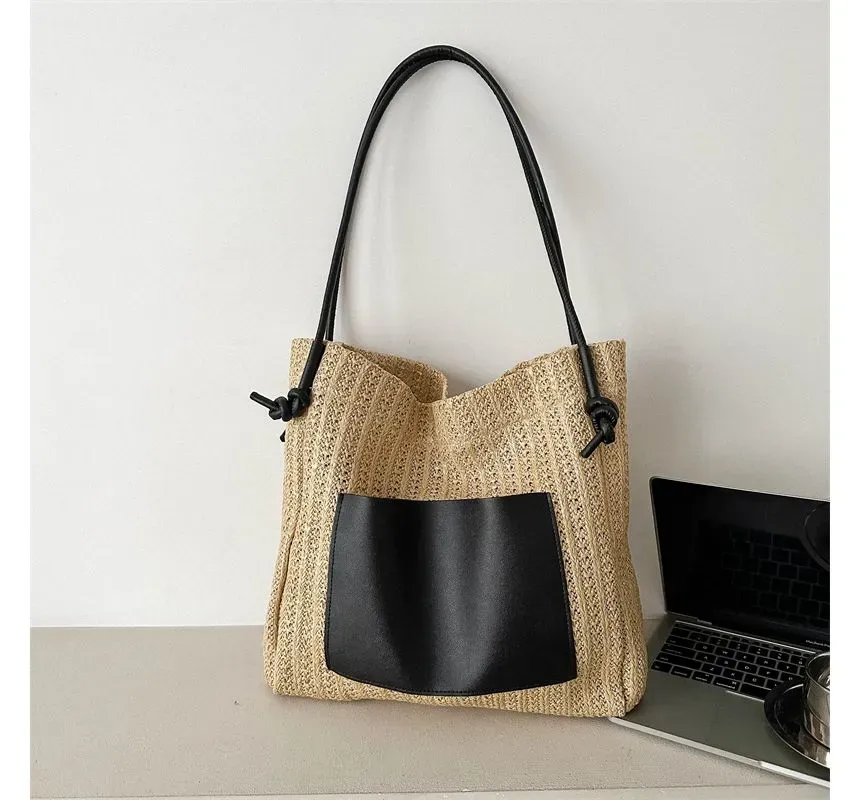 Woven Straw Tote Bag