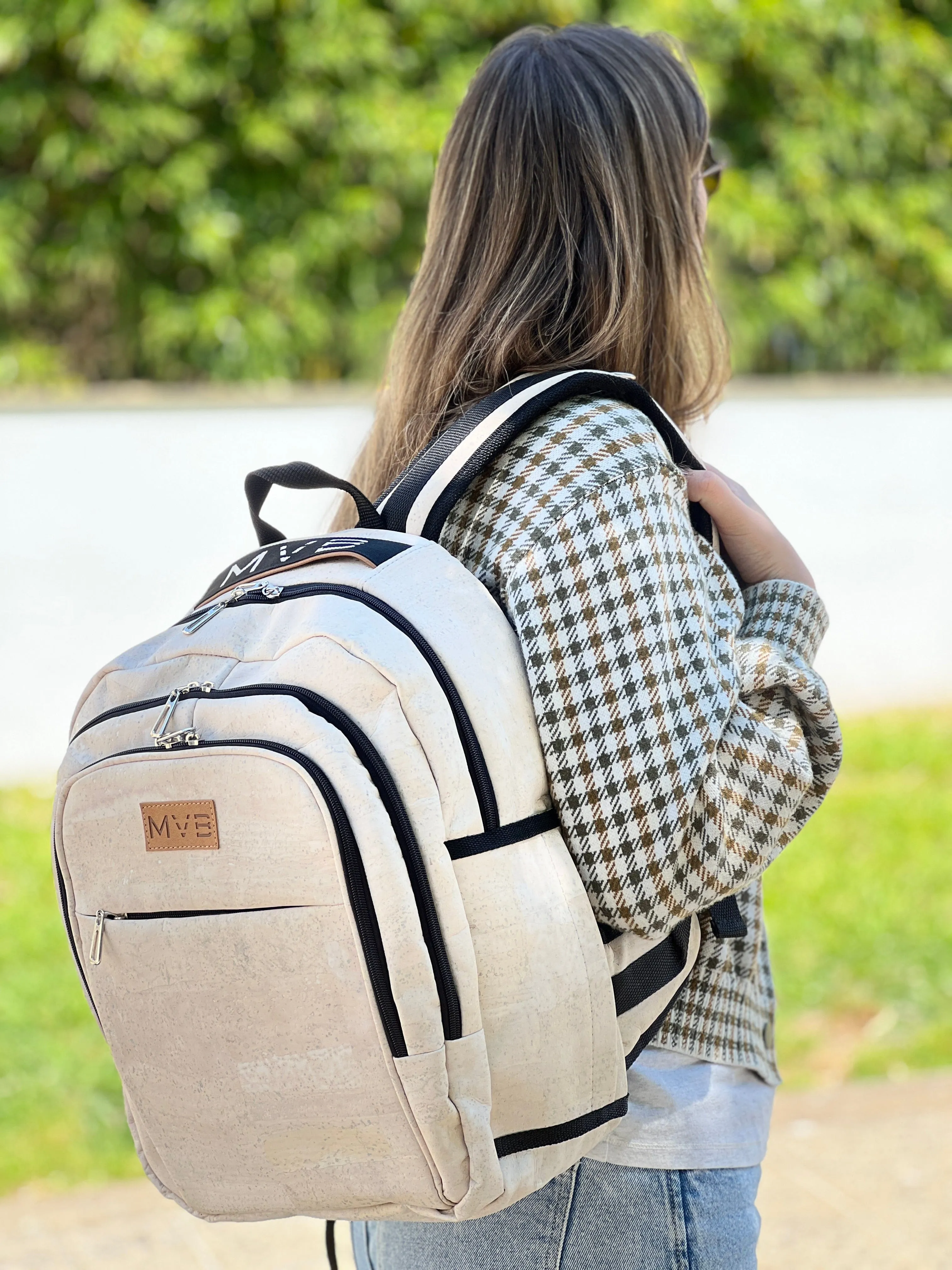 Xpedition Cork Vegan Backpack | White