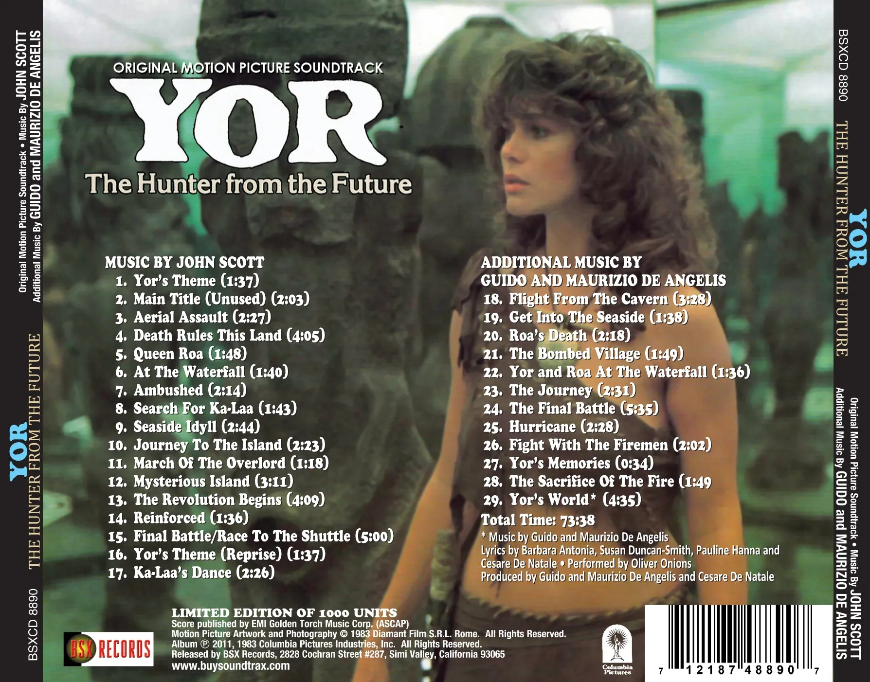 YOR, THE HUNTER FROM THE FUTURE - Original Soundtrack by John Scott & Guido and Maurizio De Angelis