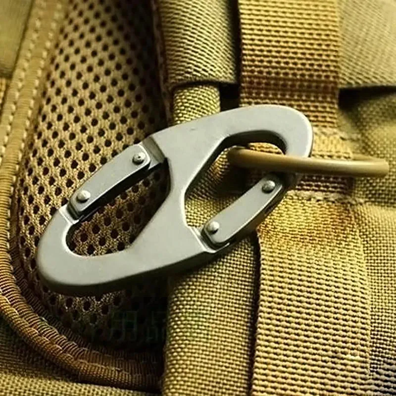 Zinc Alloy Carabiner With Lock Mini Keychain Hook Anti-Theft Outdoor Camping Backpack Buckle Key-Lock Accessories